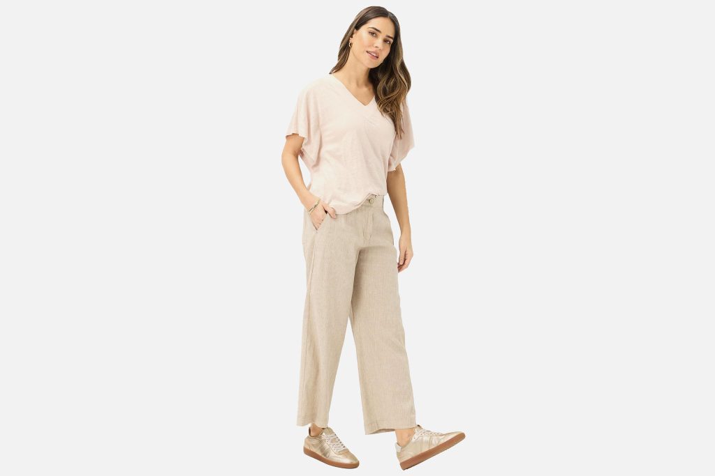MAINE S LIN BEIGE STRIPES OR