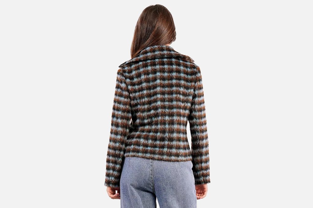 MANTEAUX CARREAUX BLEU MARRON