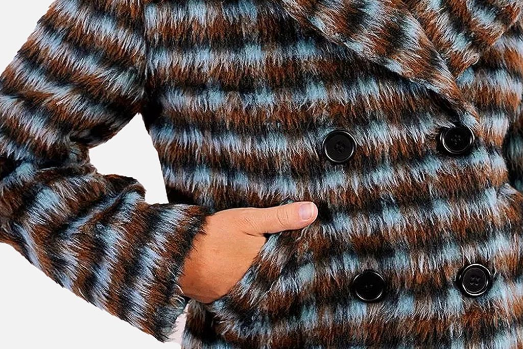 MANTEAUX CARREAUX BLEU MARRON