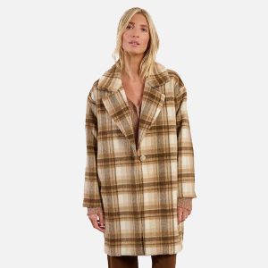 MANTEAU CARREAUX BEIGE - Image 1
