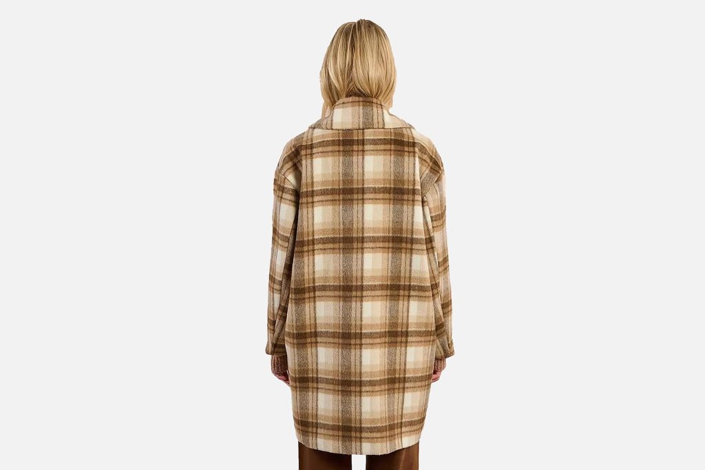 MANTEAU CARREAUX BEIGE