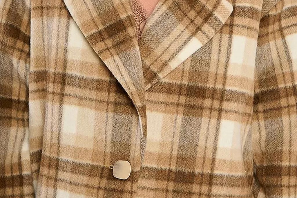 MANTEAU CARREAUX BEIGE