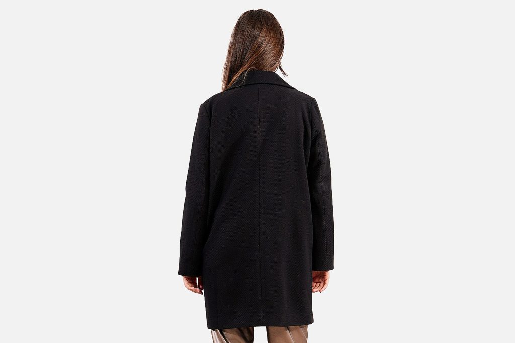 MANTEAU COL TAILLEUR NOIR