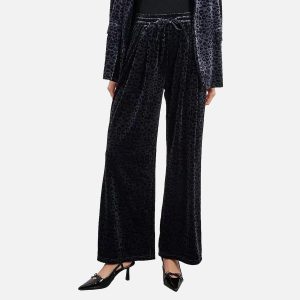 PANT VELOURS LEOPARD GRIS - Image 1