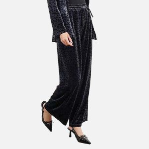 PANT VELOURS LEOPARD GRIS - Image 2
