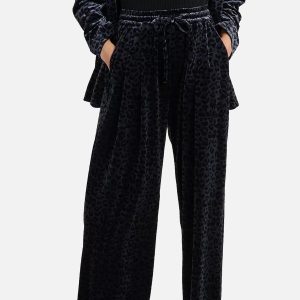 PANT VELOURS LEOPARD GRIS - Image 3