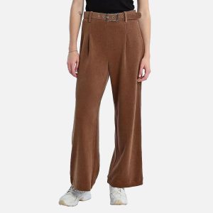 PANTALON VELOURS MARRON - Image 1