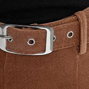 PANTALON VELOURS MARRON - Image 3