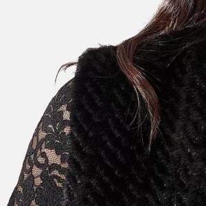 GILET FOURRURE ZIGZAG NOIR – Image 3