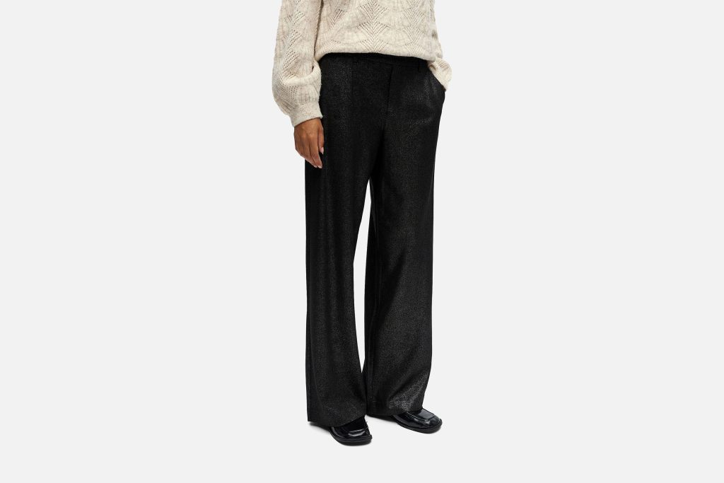 LISA WIDE PANTS SILVER GLITTER