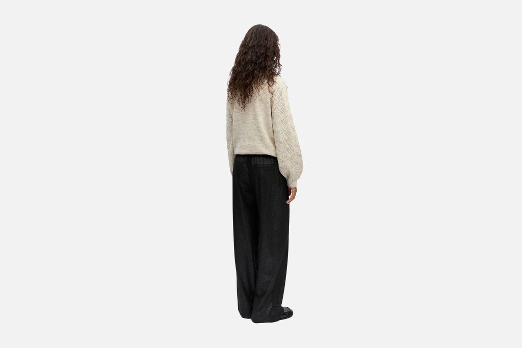LISA WIDE PANTS SILVER GLITTER