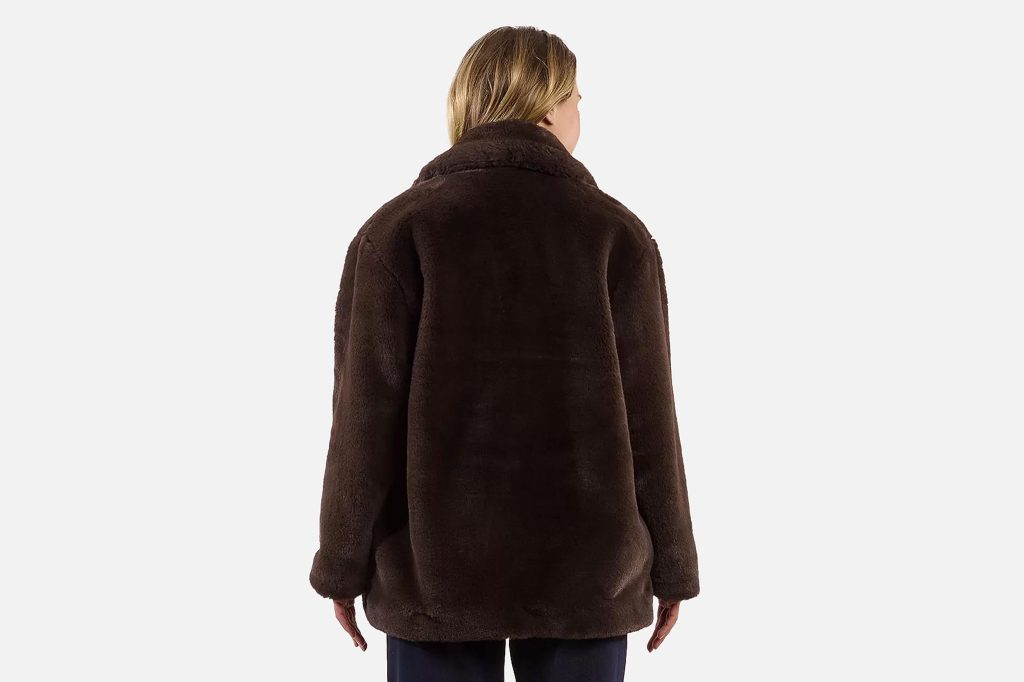 MANTEAU BOUTON FOURRURE MARRON