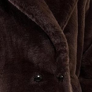 MANTEAU BOUTON FOURRURE MARRON - Image 3