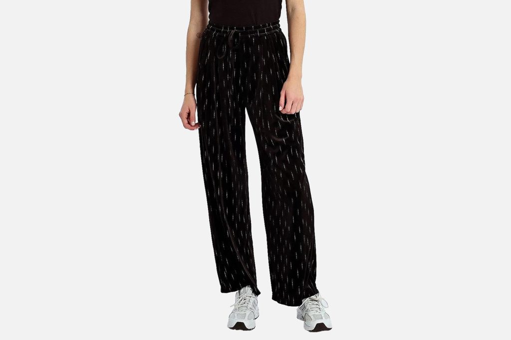 PANT VELOURS STRASS NOIR