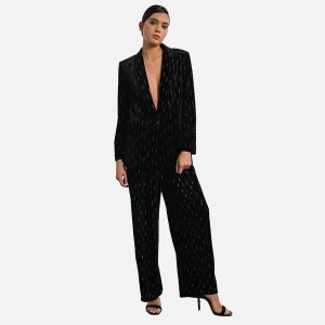 PANT VELOURS STRASS NOIR - Image 3