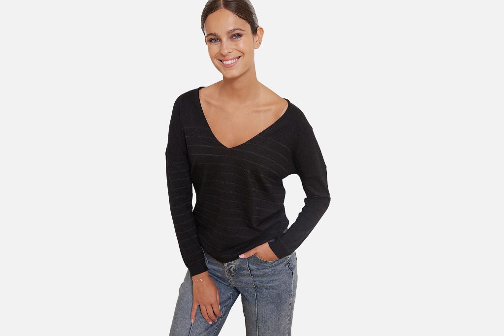 PULL ALYSON NOIR RAYURES