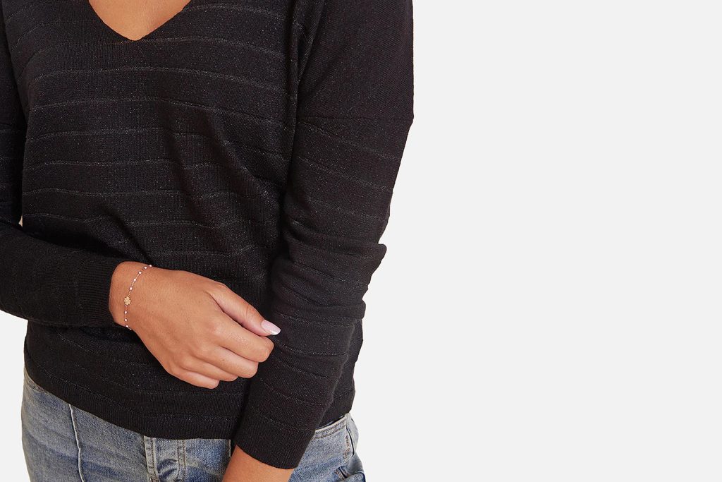 PULL ALYSON NOIR RAYURES