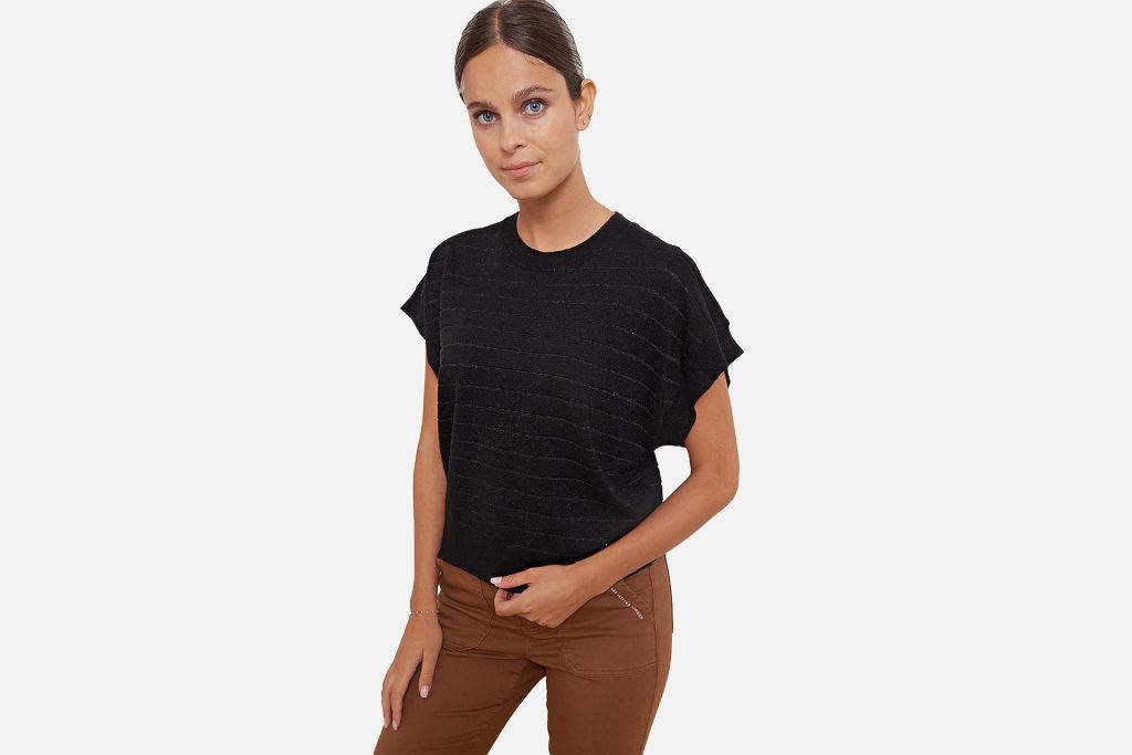 PULL JELILA NOIR RAYURES