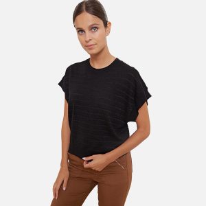 PULL JELILA NOIR RAYURES - Image 1