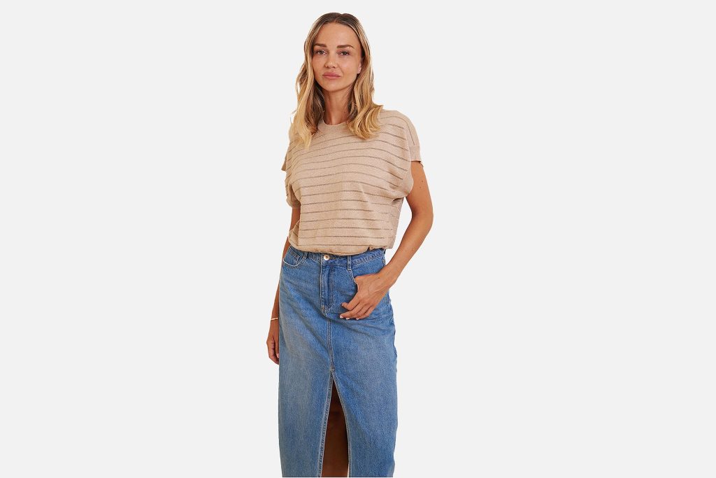 PULL JELILA SABLE RAYURES