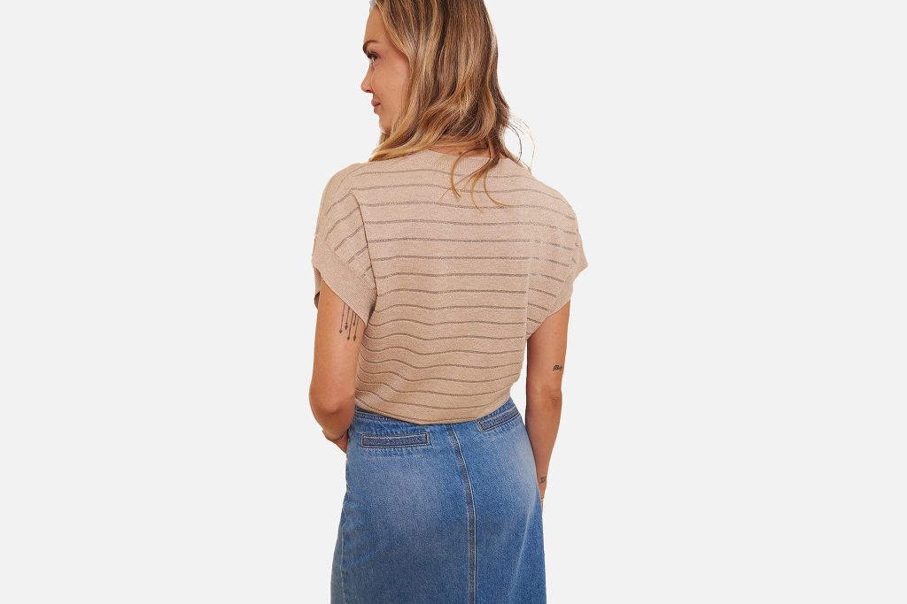 PULL JELILA SABLE RAYURES