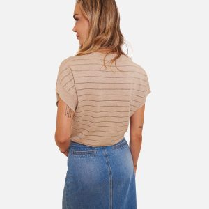 PULL JELILA SABLE RAYURES - Image 2