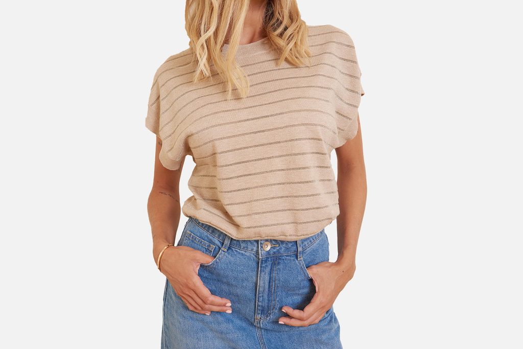 PULL JELILA SABLE RAYURES