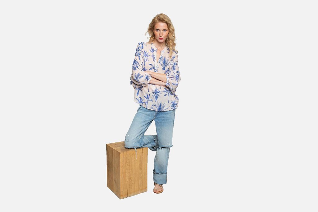 EZIRA PALMIERS BLEU BEIGE