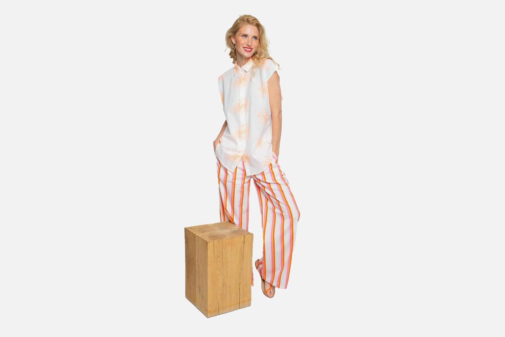 EMILIA SHIRT WHITE ORANGE