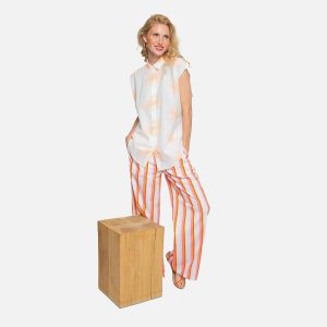 EMILIA SHIRT WHITE ORANGE – Image 1