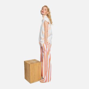 EMILIA SHIRT WHITE ORANGE – Image 2