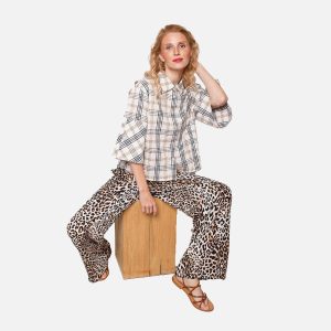 EMANUELLA SHIRT BEIGE CHECKS – Image 1