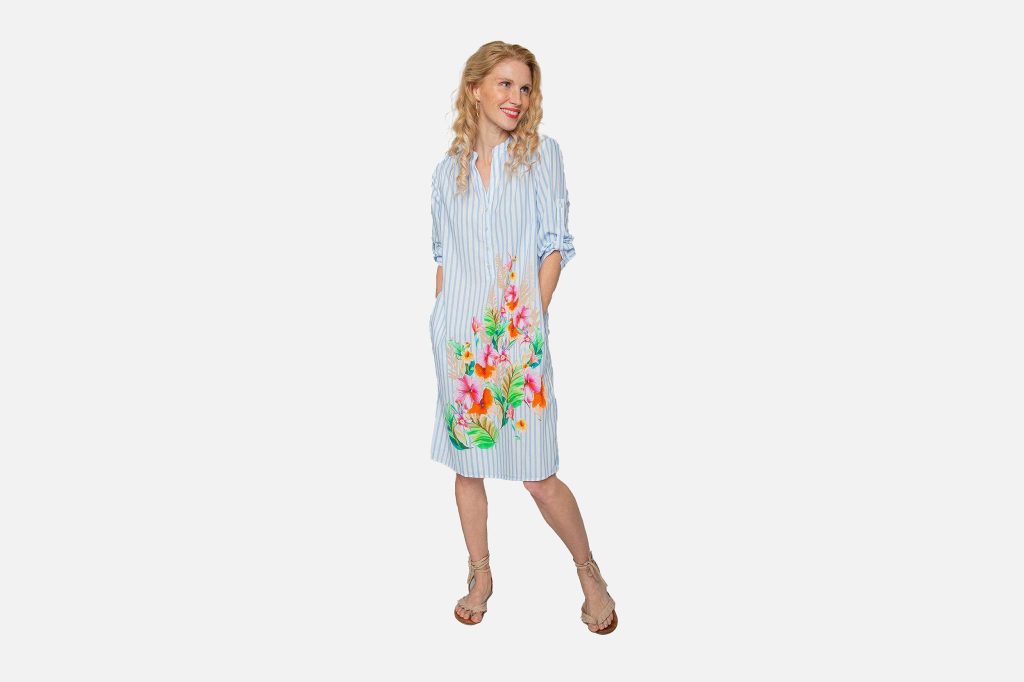 EFLORA DRESS BLUE STRIPES