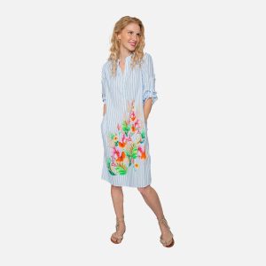 EFLORA DRESS BLUE STRIPES - Image 1