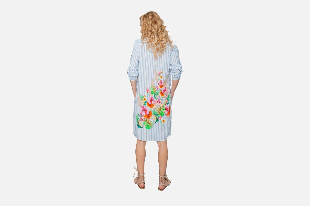 EFLORA DRESS BLUE STRIPES