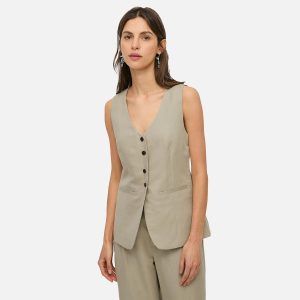 WAISTCOAT LIN MIX TILLEUL – Image 2