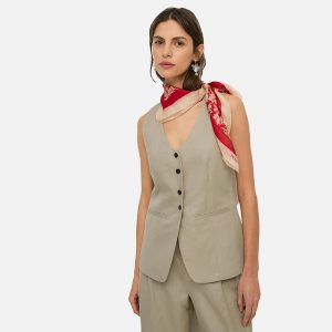 WAISTCOAT LIN MIX TILLEUL – Image 3