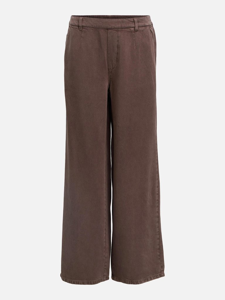 OBJFRAME LISA WIDE MW PANT NOOS SEAL BROWN