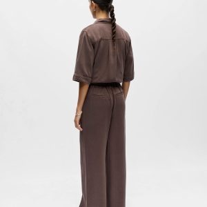 OBJFRAME LISA WIDE MW PANT NOOS SEAL BROWN – Image 2
