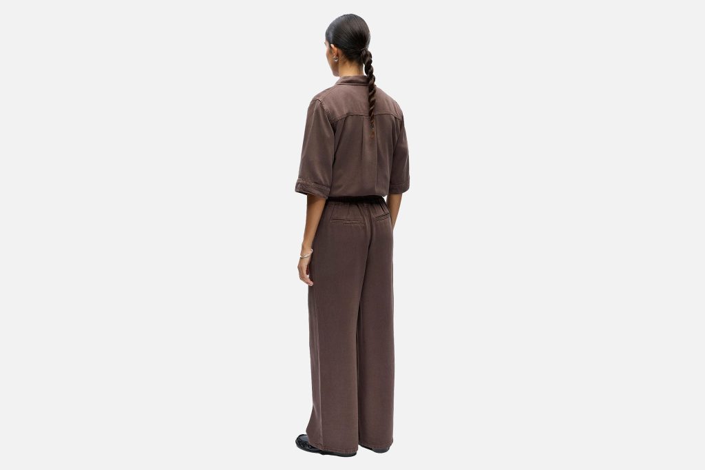 OBJFRAME LISA WIDE MW PANT NOOS SEAL BROWN