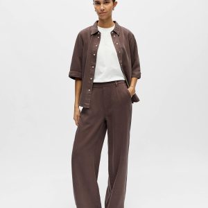 OBJFRAME LISA WIDE MW PANT NOOS SEAL BROWN – Image 4