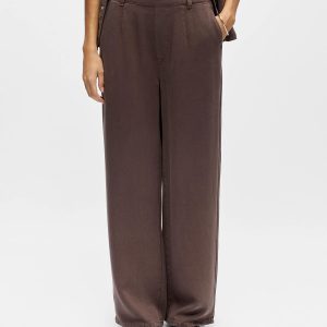 OBJFRAME LISA WIDE MW PANT NOOS SEAL BROWN – Image 5
