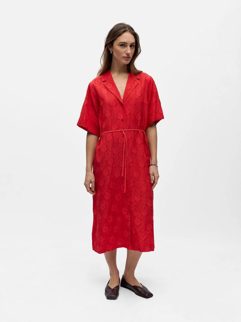 OBJADA SUKI 24 LO MIDI DRESS POINSETTIA