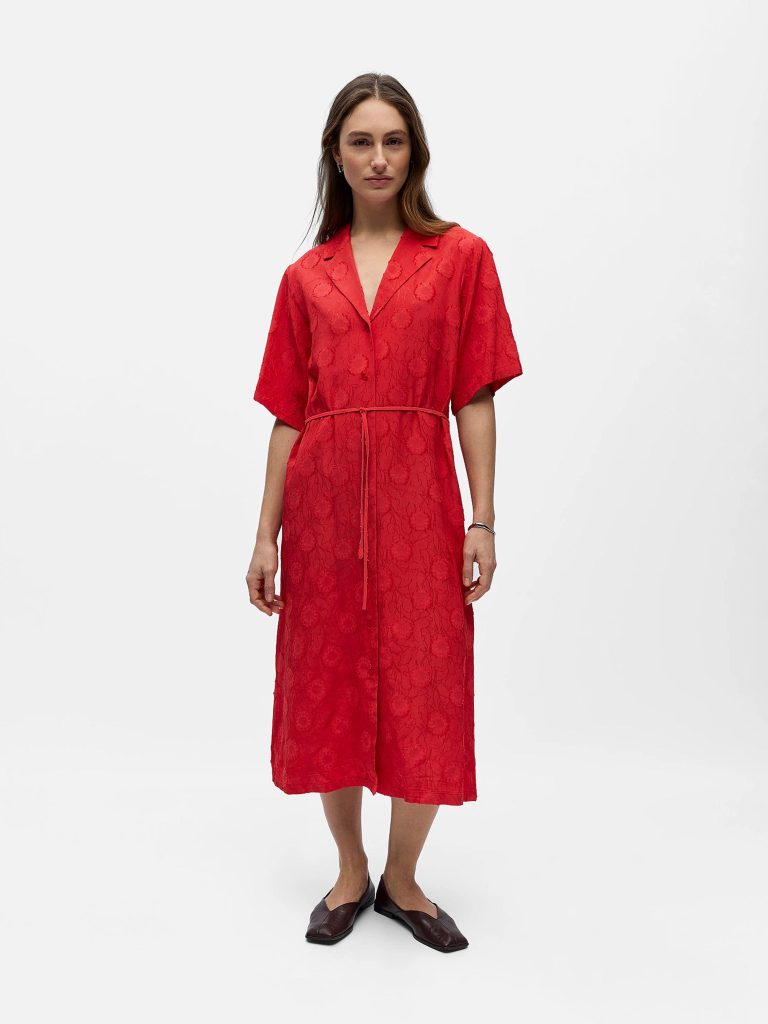 OBJADA SUKI 24 LO MIDI DRESS POINSETTIA