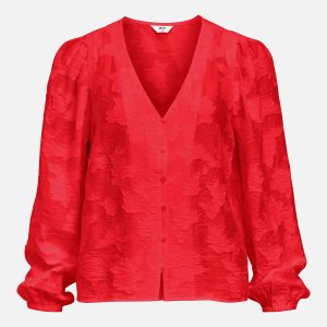 OBJADA SUKI LS RE V NECK POINSETTIA – Image 1