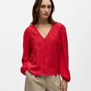 OBJADA SUKI LS RE V NECK POINSETTIA – Image 5