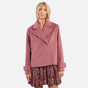 MANTEAU PALETOT DARK PINK – Image 1