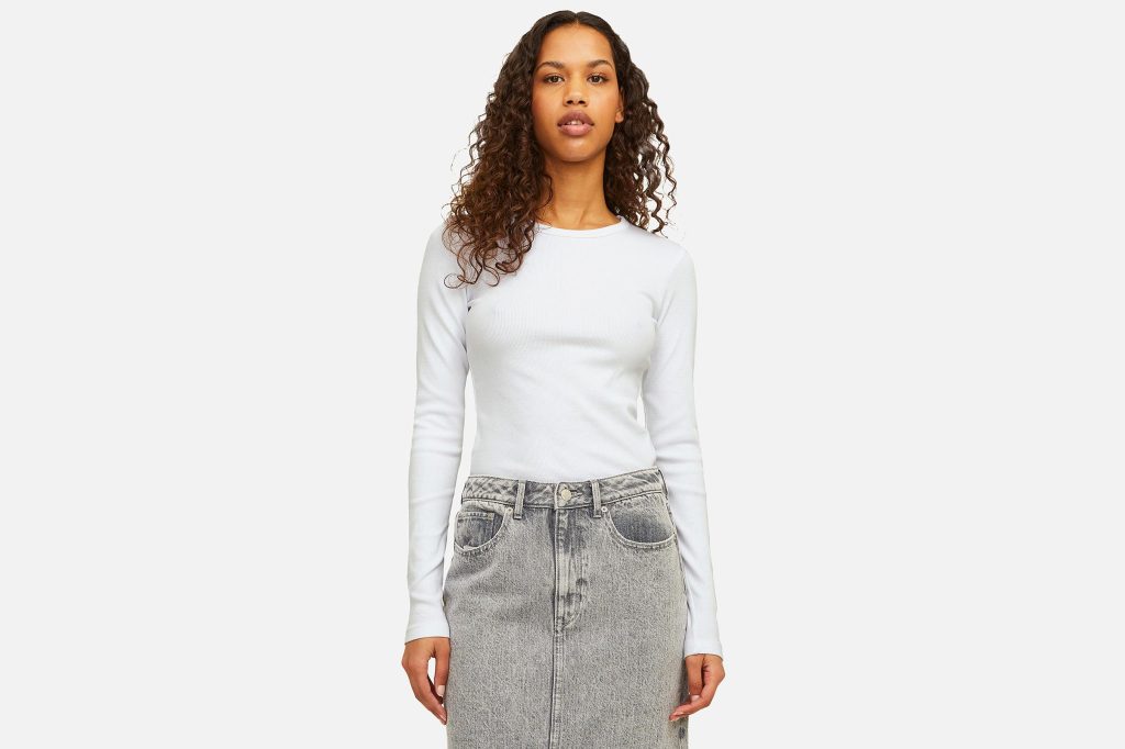 FREYA RIB TEE BRIGHT WHITE