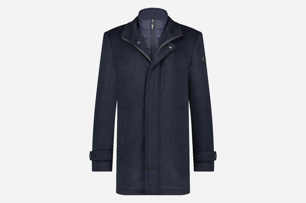 FUNNEL NECK COAT NAVY BLUE