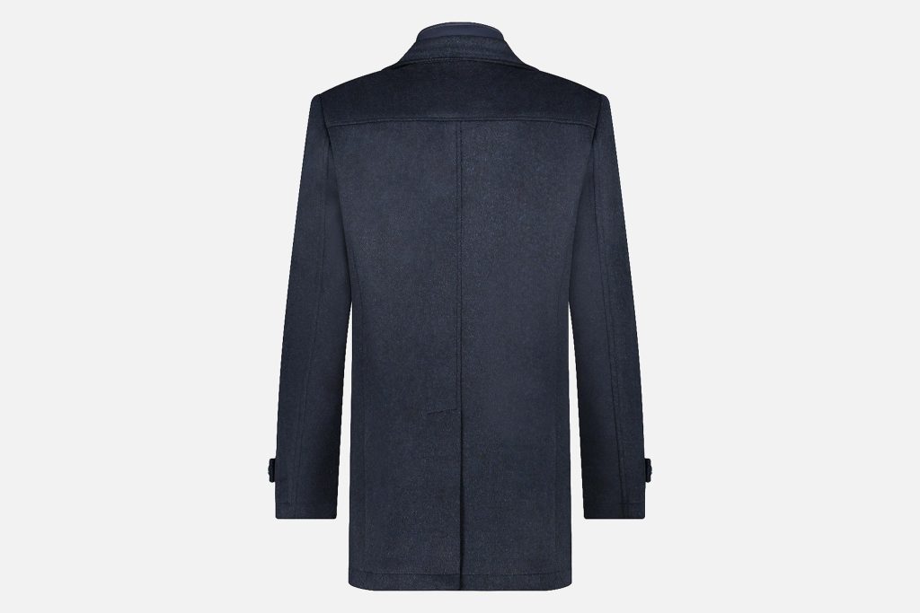 FUNNEL NECK COAT NAVY BLUE